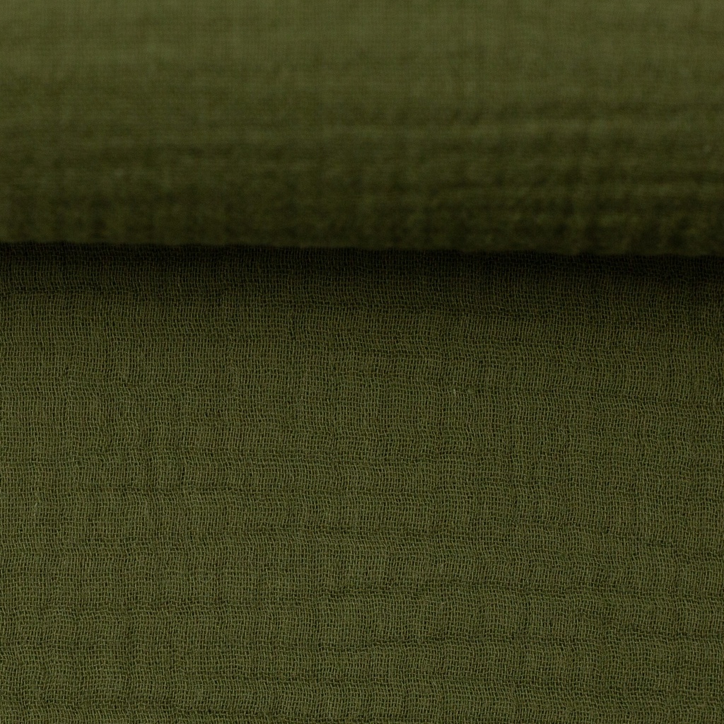 Embroidered comforter made of muslin - plain green