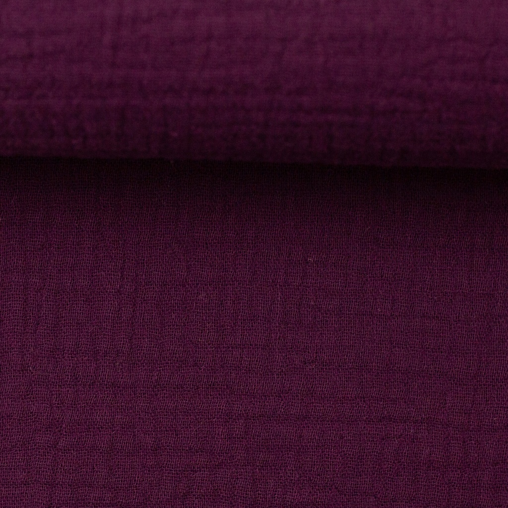 Couverture de confort brodée en mousseline - unie | Nom et arc-en-ciel violet