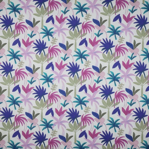 [5016002] Cotton Voile | Blouse fabric cotton | Flowers, palm trees abstract