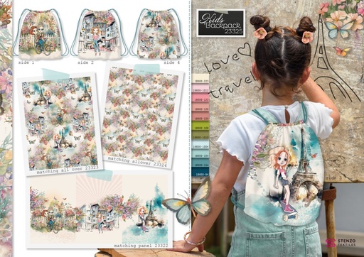 [23325 001] panel | DIY children's backpack/bag by Stenzo | Streets of Paris