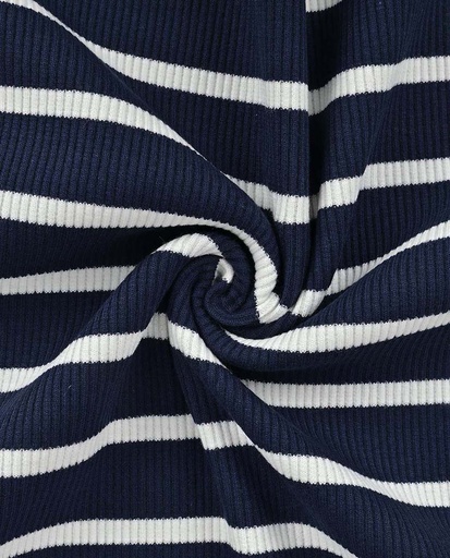 [5284 9] Rib jersey | blue, striped