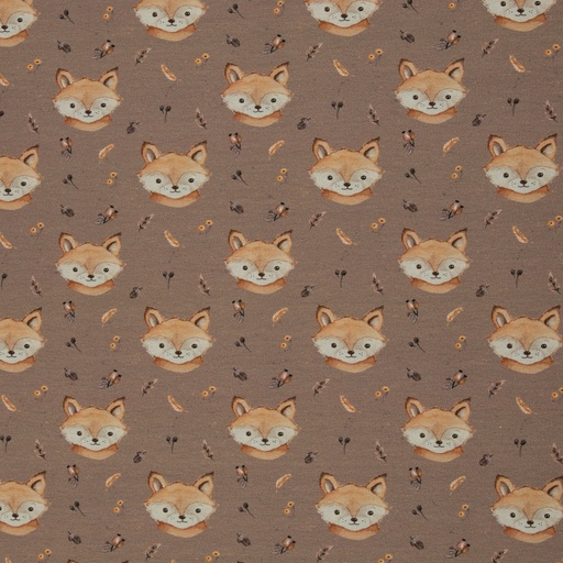 [082249-401676] French terry | Forest Friends by Christiane Zielinski | light brown, small fox