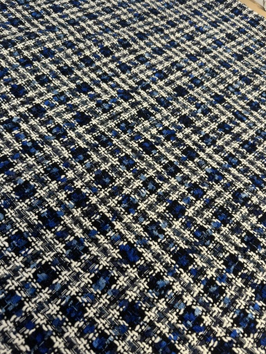 [0192818] Tissu pour manteau | Quand Chanel appelle | Chanel, bleu | Burda par Editex