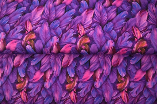 [24980-14] Jersey | "Bold Feathers" by Stenzo | Feathers, purple