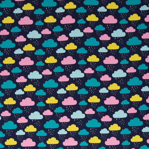 [081949-200598] Cotton woven fabric | Tom by Swafing | Clouds, dark blue