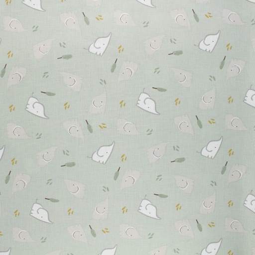 [0198802-83001] Cotton | Ficelle by Domotex | Elephants, mint