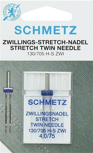 [0020009] Aiguille double pour machine à coudre | Double STRETCH 130/705 H-S ZWI 4.0/75, 1 pièce