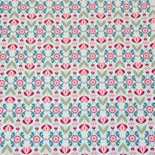 [A1452/78] Cotton woven fabric | Fantasia 3 by Hilco | pink, blue