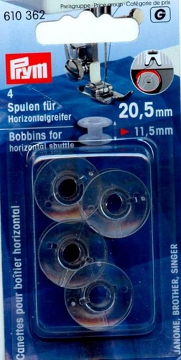 [610362] Prym Nähmaschinen-Spulen Horizontalgreifer 20,5 mm