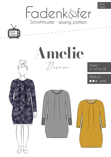 [1000-amelir] Sewing pattern | Amelie by Fadenkäfer | Dress for women