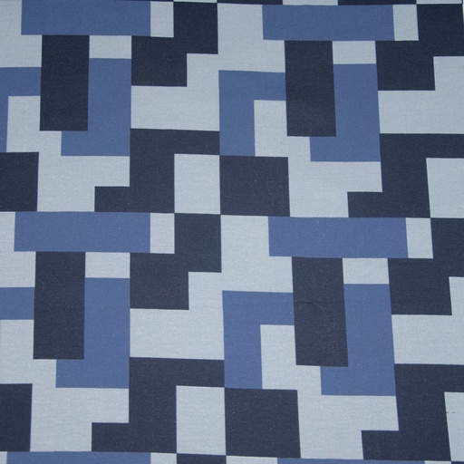 [A 4214/12] HILCO big pattern - French Terry - blau