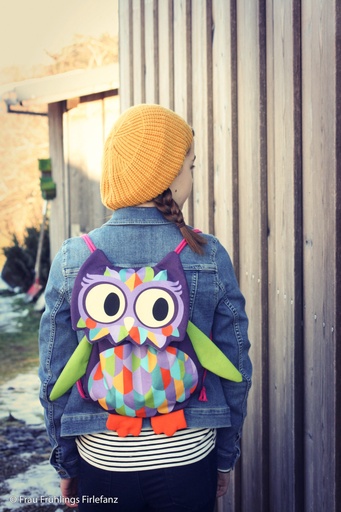 [PANEL-EULE01] Panel Canvas | Backpack animal bag OWL | purple