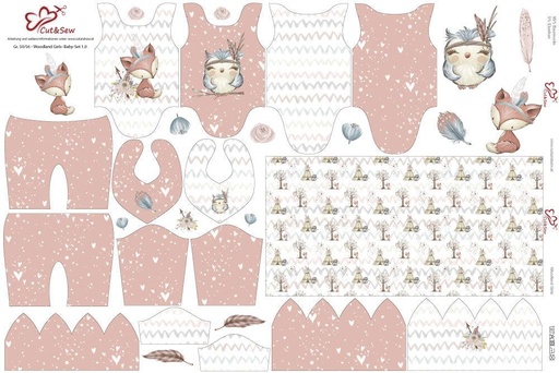 [wl rosa 80] Set coupé-cousu Woodland rose - 80