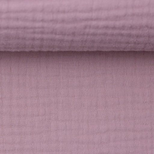 [tuch-mus-Flieder-001] Doudou brodé en mousseline - uni lilas