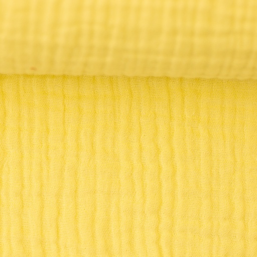 [tuch-mus-Gelb-002] Embroidered comforter made of muslin - plain yellow