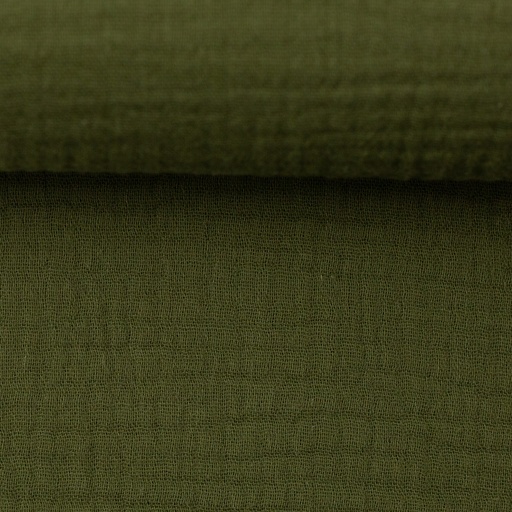 [tuch-mus-Grün-004] Embroidered comforter made of muslin - plain green