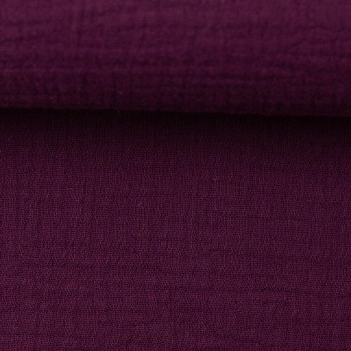 [tuch-mus-Lila-005] Embroidered comfort blanket made of muslin - plain purple