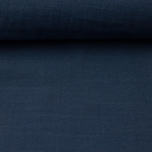 [Tuch-Regen-Slub Musselin - Jeansblau-007] Couverture de confort brodée en mousseline - unie | Mousseline flammée nom et arc-en-ciel - Bleu denim