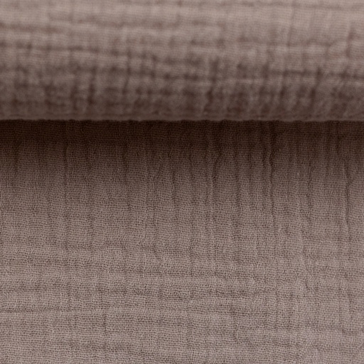 [Tuch-Regen-hellbraun/beige] Couverture de confort brodée en mousseline - unie | Nom et arc-en-ciel marron clair/beige