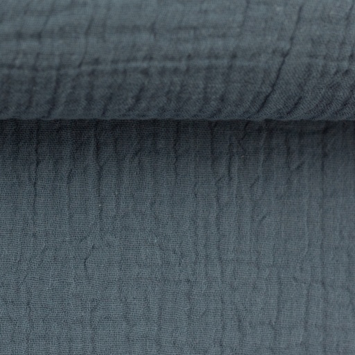 [Tuch-Regen-rauchblau] Embroidered comfort blanket made of muslin - plain | Name and rainbow smoke blue