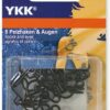 YKK 86134 Haken & Augen 18,0 mm/Nr. 9 schwarz, 8 Stück