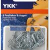 YKK 86135 Haken & Augen 18,0 mm/Nr. 9 silber, 8 Stück