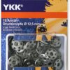 YKK 86085 Annäh-Druckknöpfe Messing 12,5 mm silber, 16 Stück